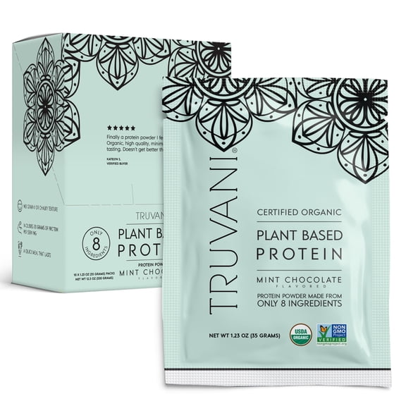 Truvani Vegan Pea Protein Powder | Pumpkin Spice | 20g Organic Plant Based Protein | 10 Travel Packets | Keto | Gluten & Dairy Free | Low Carb | No Added Sugar