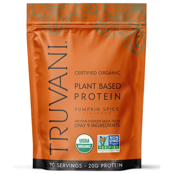 Truvani Vegan Pea Protein Powder | Pumpkin Spice | 20g Organic Plant Based Protein | 10 Servings | Keto | Gluten & Dairy Free | Low Carb | No Added Sugar