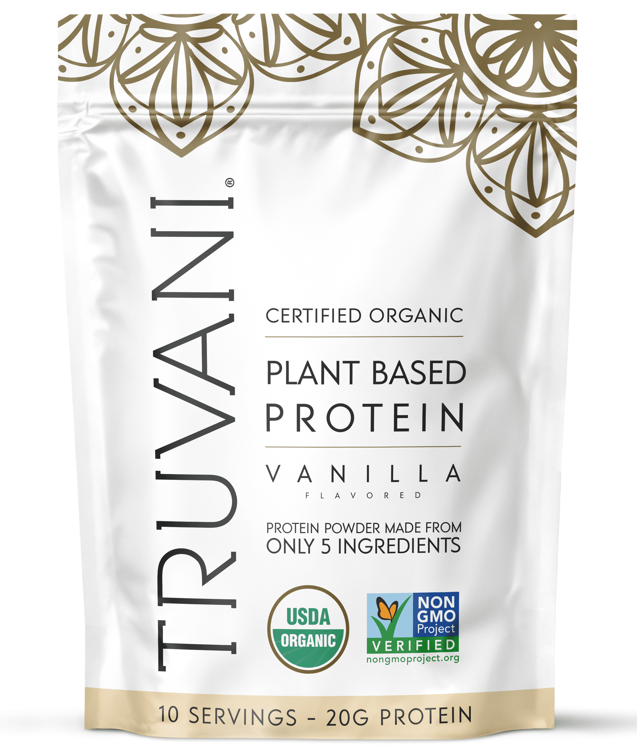Truvani Vegan Pea Protein Powder | Vanilla | 20g Organic Plant Based Protein | 10 Servings | Keto | Gluten & Dairy Free | Low Carb | No Added Sugar