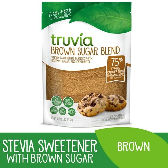 Truvia Brown Sugar Blend, Mix of Stevia Sweetener and Brown Sugar, 18 oz