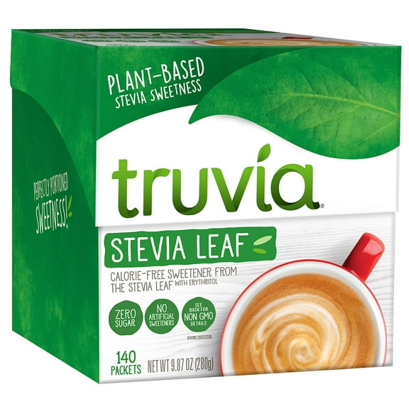 Truvia Calorie-Free Sweetener Stevia GGA1 Leaf Packets, 140 Count (9.87 oz Carton)