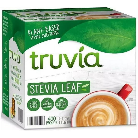 Truvia Natural Sweetener TWE5- 400-Count Zero Calorie Sweetener Plant-Based Coffee Sweetener - Sugar Substitute Sweetener for Coffee, Baking, Food - Gluten-Free and Vegan-Friendly Sweeteners