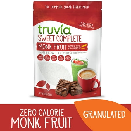 Truvia Sweet Complete Granulated Calorie-Free Sweetener from The Monk Fruit, 12 oz