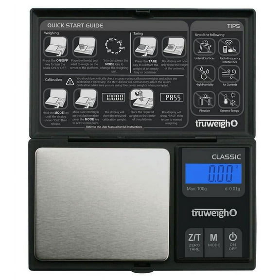 Truweigh Classic Digital Mini Scale - 100g x 0.01g / Black