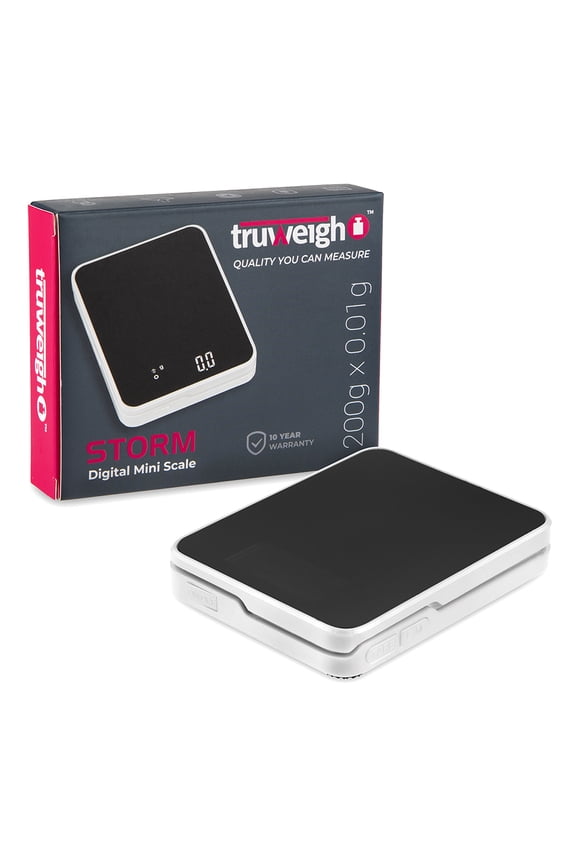 Storm Digital Mini Scale - (200g x 0.01g - White) - Digital Travel Scale - Mini Digital Scale - Small Pocket Scale