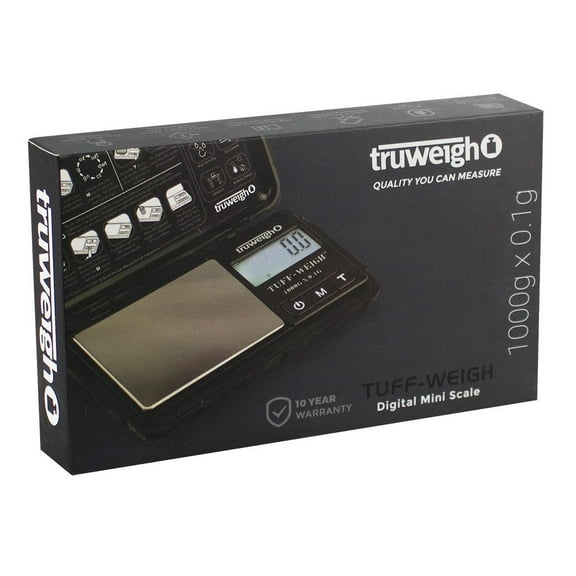 Truweigh Tuff-Weigh Mini Scale - 1000g x 0.1g / Black & Blac