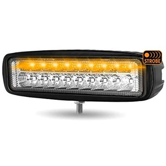 Trux Accessories TLED-W4 Universal 6" Rectangular LED Work Lamp/Light with Amber Strobe