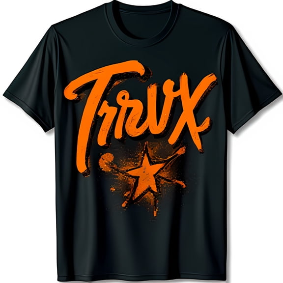 Trux Bold Black T-Shirt with Eye Catching Star Design