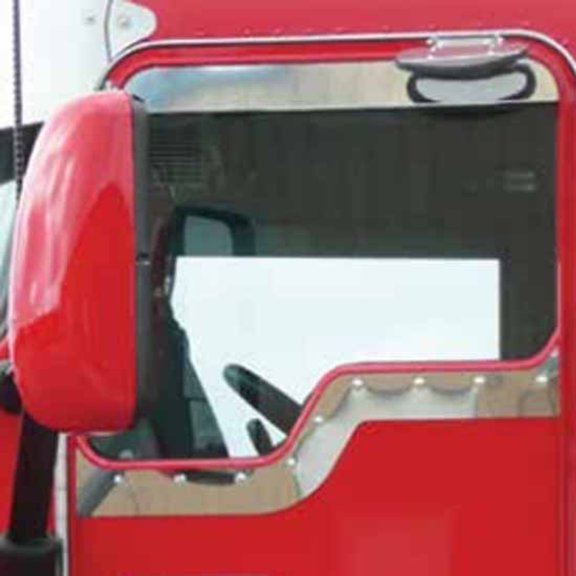 Trux Stainless Steel Dimpled Slim Style Contoured Under-Window Trim For Kenworth Daylite Door