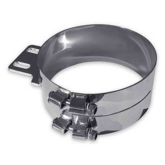Trux TCLA-61 Exhaust Clamp, 6", Chrome Plated, Stainless Steel, Rectangle