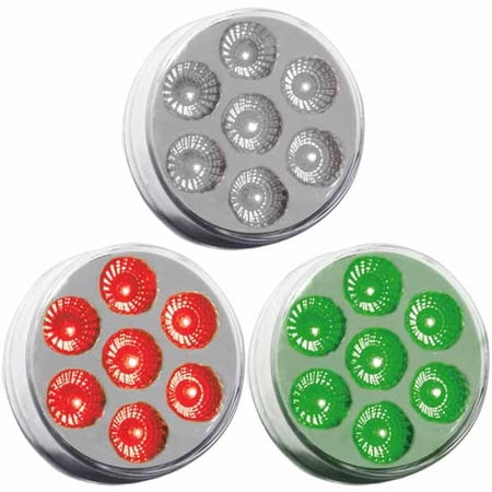Trux TLED-2HXRG - Red Marker/Green Auxiliary 2.5 Inch Round Dual Revolution LED Light