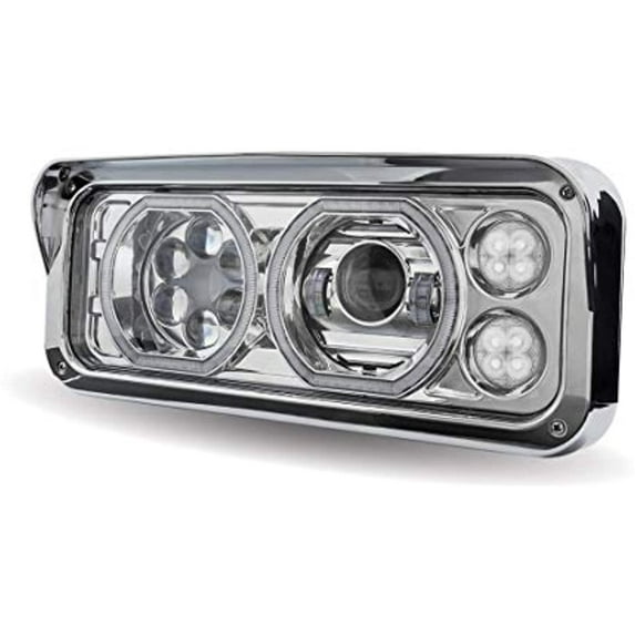 Trux TLED-H100 Universal Chrome Led Projector Headlight Assembly With