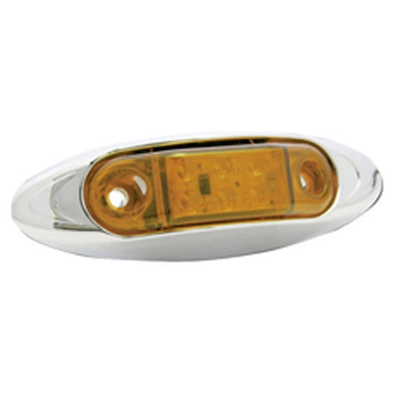 Trux TLED-INF2A  -  Amber Clearance/Side Marker Light W/ Chrome Plastic Bezel