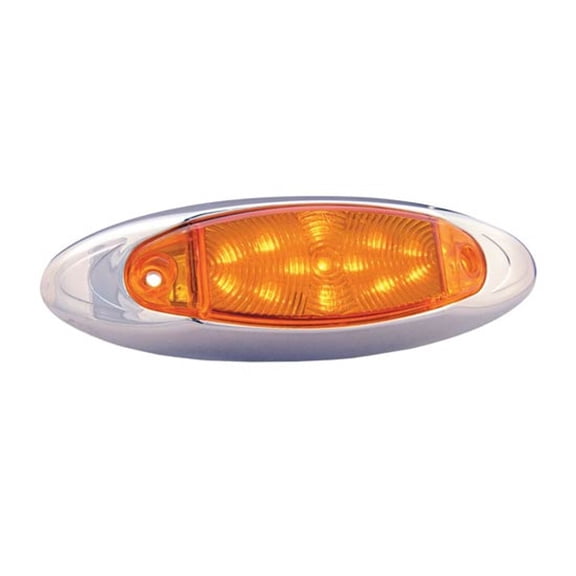 Trux TLED-INFA -  Oval Marker Infinity Light W/ Chrome Bezel - Amber LED / Amber Lens