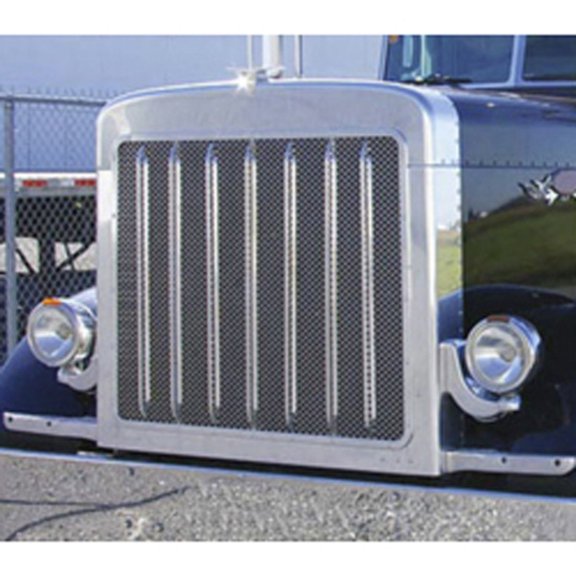 Trux TP-1125  -  Stainless Steel Grille Insert With Oval Holes For Peterbilt