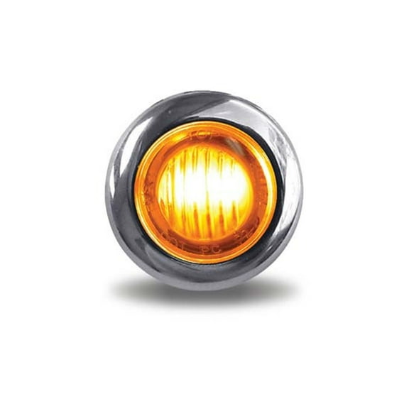 Trux TRX-140  -  LED Amber Mini Button Marker Light W/ Reflector & 3 Diodes