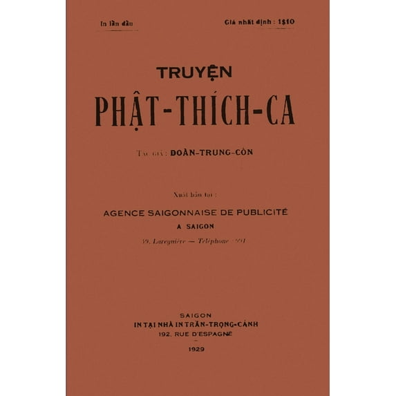 Truyện Phật ThÃch Ca (Bản in lần đầu năm 1929), (Paperback)