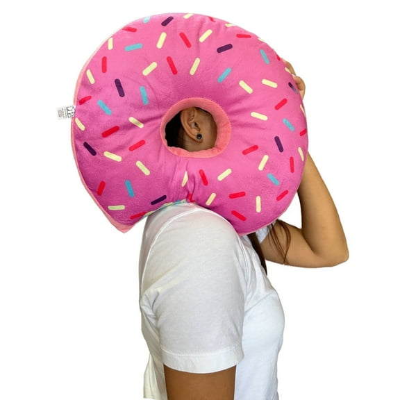 Truyond Donut Pillow for Ear Piercings or Side Sleeping - Fun Decor & Soft Toy for All Ages, 14 inch
