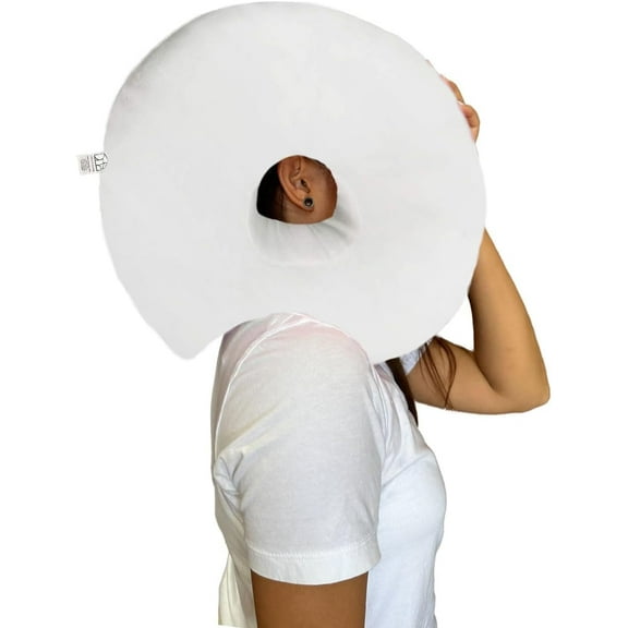 Truyond Donut Pillow for Ear Piercings or Side Sleeping - Fun Decor & Soft Toy for All Ages, 14 inch