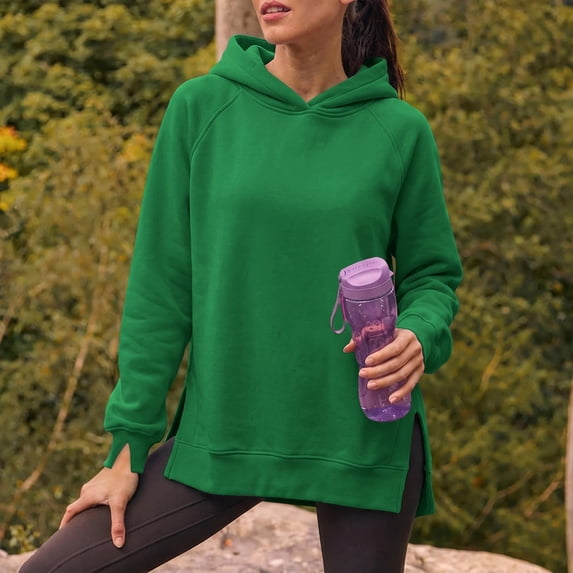 Trwkzve Long sleeve Hoodie Womens With Hood Sweatshirts Green L