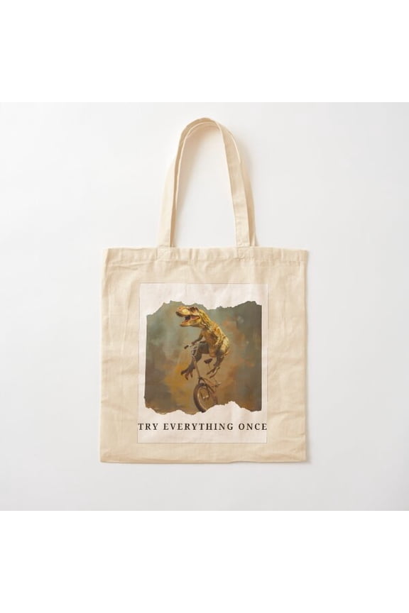 Try Everything Once Cotton Tote Bag Canvas Tote Bag, Family Gift For Mother, Her