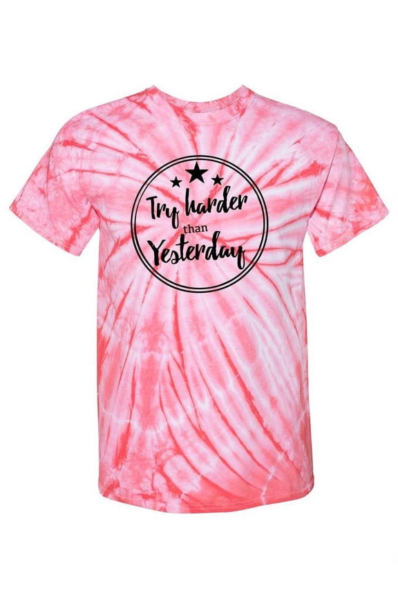 Try Harder Than Yesterday Tie-Dye Cyclone Men -Smartprints Designs, Male Large