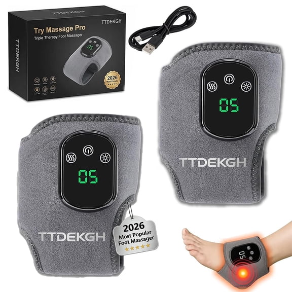 Try Massage Pro,Triple Therapy Foot Massager,Ankle Renew Spa Bath Cordless Electric Heated with 5 Heat & 3 Vibration for Pain Relief Relaxation Neuropathy Home Office Family Ideal Gift