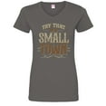 thumbnail image 1 of Try That In A Small Town Country Music Womens V-Neck Short Sleeve T-shirt Graphic Tee-Charcoal-medium, 1 of 1