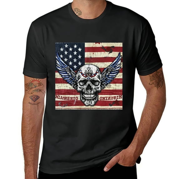 Try That in A Small Town Muscle Shirt American Flag Stars and Stripes Skull Patriotic Country Music Song USA Men's