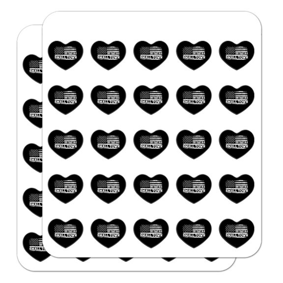 Try That in a Small Town Heart Shaped Planner Calendar Scrapbook Craft Stickers