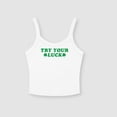 thumbnail image 1 of Try Your Luck St Patricks Day Martini Tank Top Shamrock Crop Tank, 1 of 4