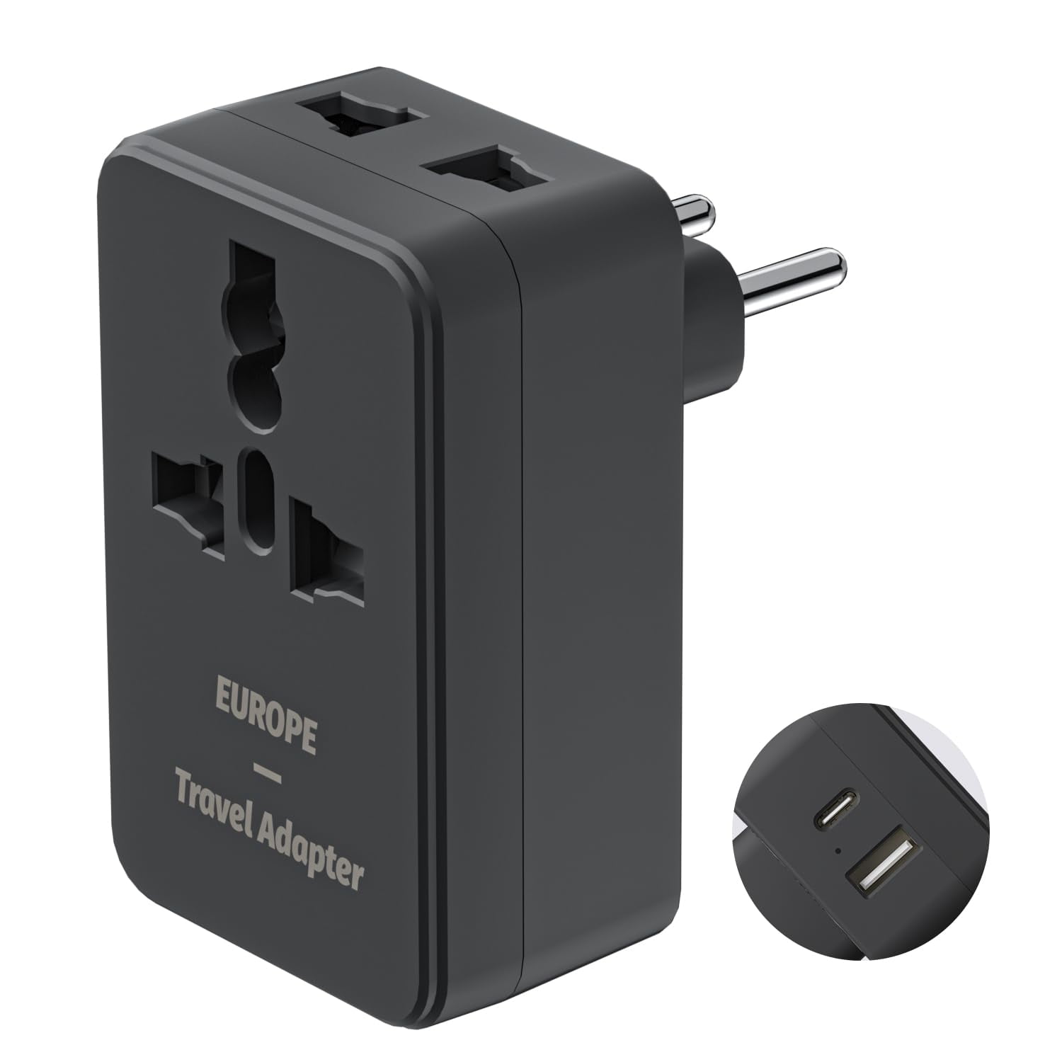 Amazon european travel plug adapter international travel adapter with fast charing 2 usb ports 6proof type c power adaptor charger for us
