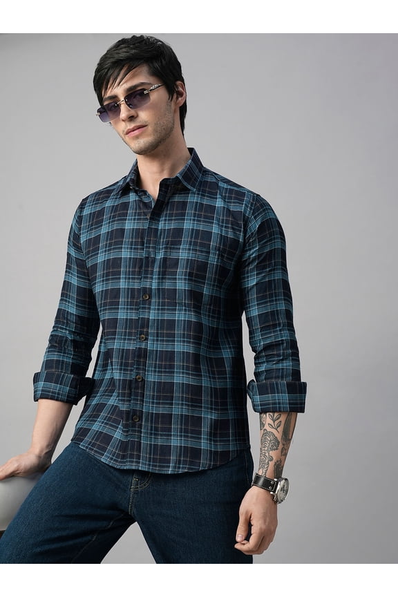 JackIm Checked Men's Shirt, Full Sleeves Regular Fit Casual Shirts, Sizes L