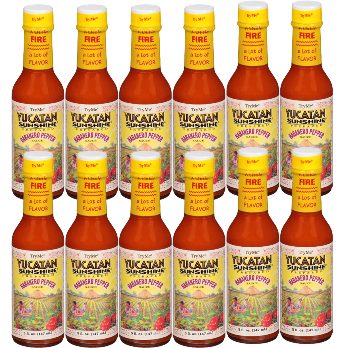 TryMe Yucatan Sunshine Habanero Sauce 5 oz Pack of 12