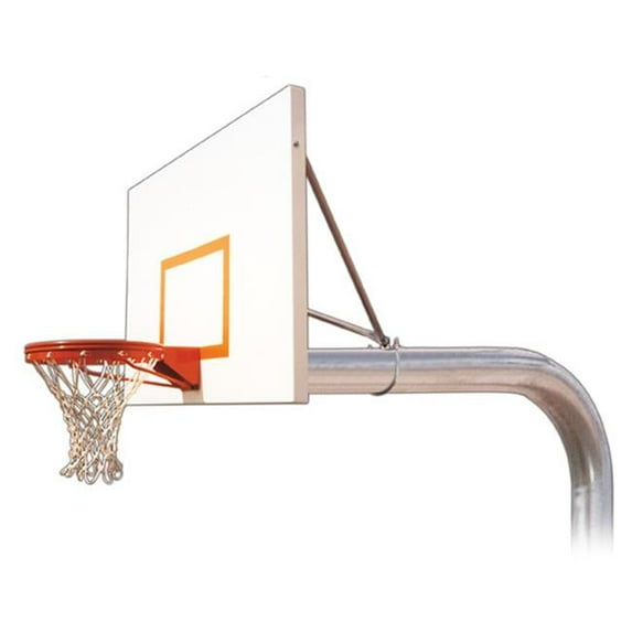 Tryant Playground Steel In Ground Fixed Height Basketball System, Scarlet