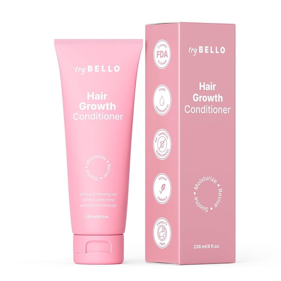 Trybello Hair Growth Conditioner | Deep Moisture & Repair for Dry, Damaged and Color Treated Hair | Aloe Vera, Turmeric & Urucum Extract | Vegan, Sulfate Free, Non-Toxic Hydrating Conditioner