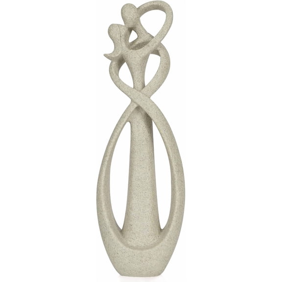 Trycooling Small Sandstone Resin Abstract Couple Kiss Statue, Modern Tabletop Bookshelf Home Office Decor Sculpture