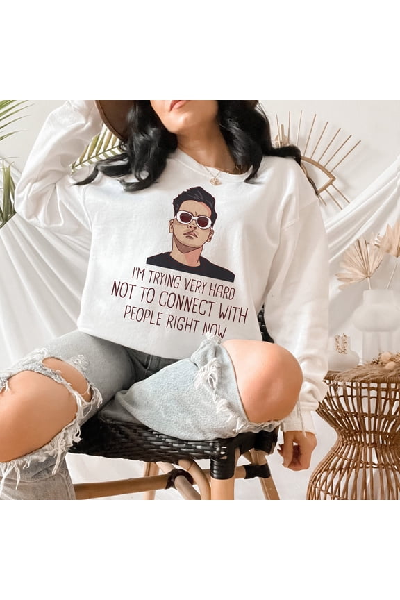 Trying Not To Connect Unisex T-Shirt, Funny David Graphic Trendy Jumper, Gifts For Her, Gi