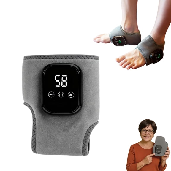 Trymassagerpro for Feet, Foot Massager with 3 Heat & 3 Vibration Modes, Triple Method Ankle Wrap for Muscle Tension Relief, Portable Rechargeable Device for Home Office Travel (gray)