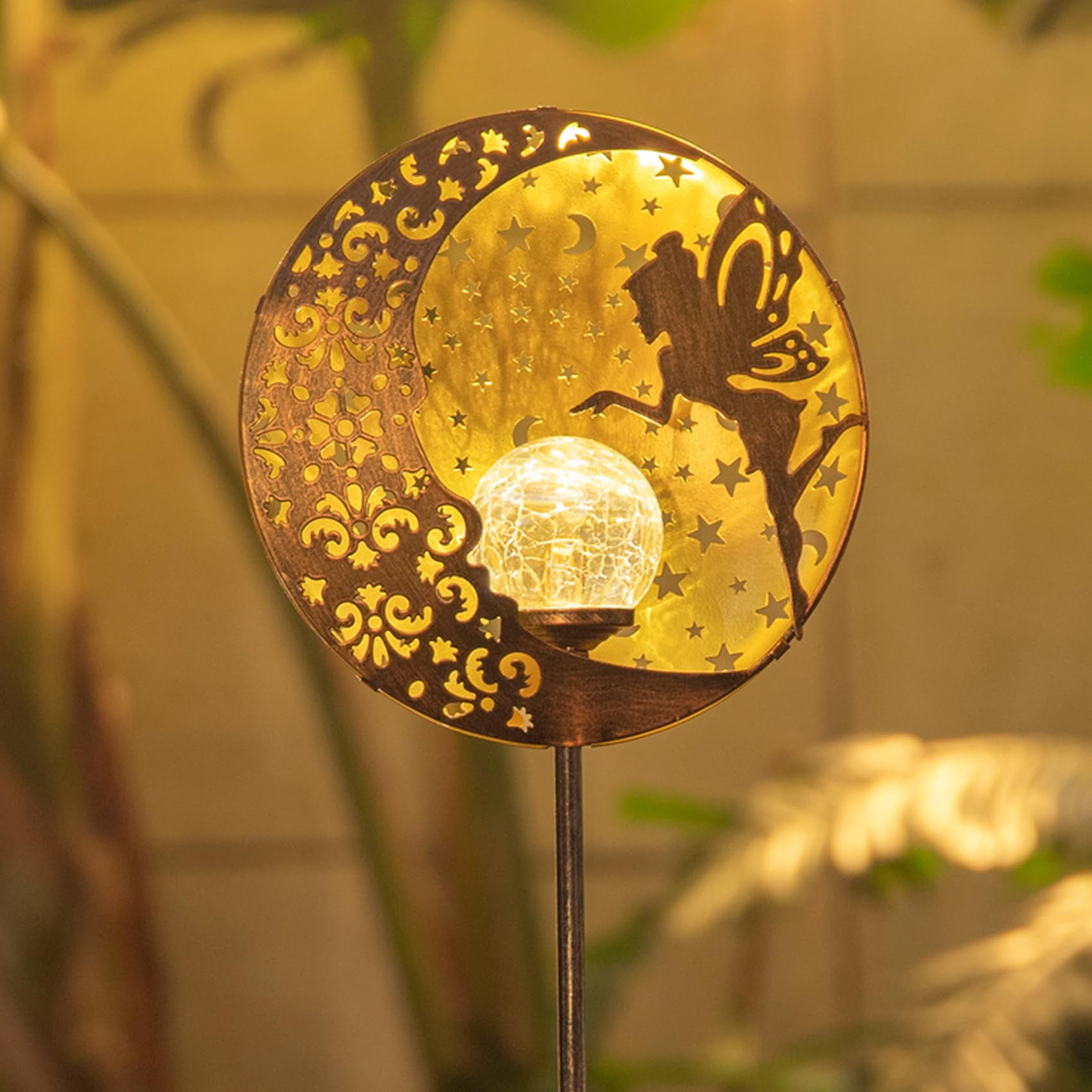 Solar Moon and Fairy LED Pathway Stake Light