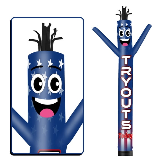 Tryouts Today Inflatable Tube Man Wacky Wavy Dancing Guy for Outdoor Decoration Advertising Business Promotion (Blower Not Included)