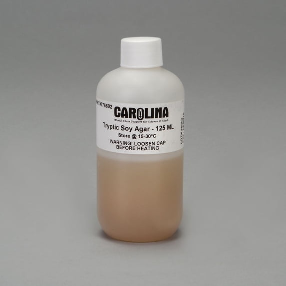 Tryptic Soy Agar, Prepared Media Bottle, 125 Ml, Plastic Bottle