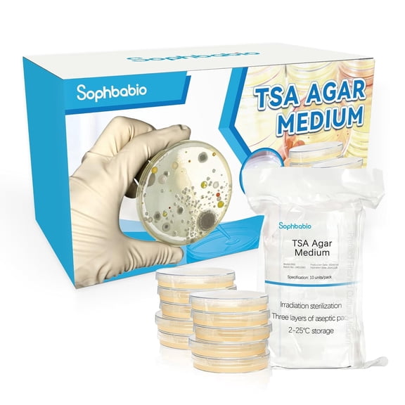 Tryptic Soy Agar (TSA) Agar Plates  10 Sterile Plates/Pack | Tryptic Soy Agar Petri Dishes for Culture, Science Labs, Ready-to-Use Microbiology Supplies