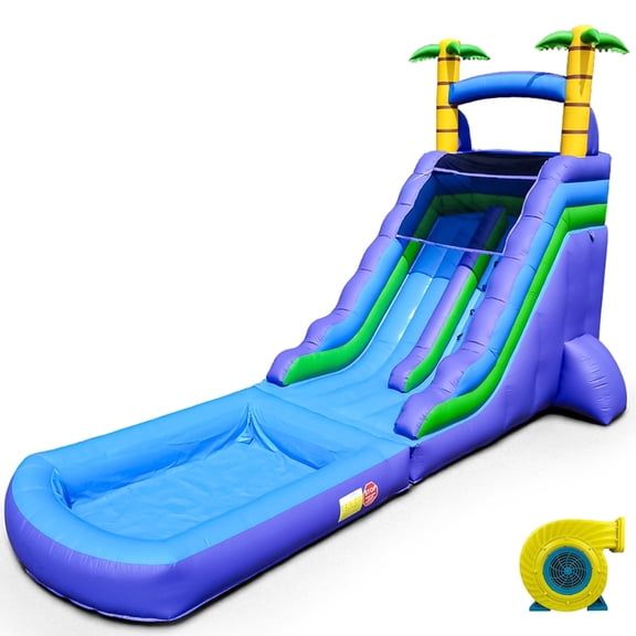 Tryset 30FT Giant Inflatable Water Slide with Extra Large Splash Pool, Detachable Pool & Slide, 1500W Blower Included, Commercial PVC Backyard Water Park for Kids & Adults