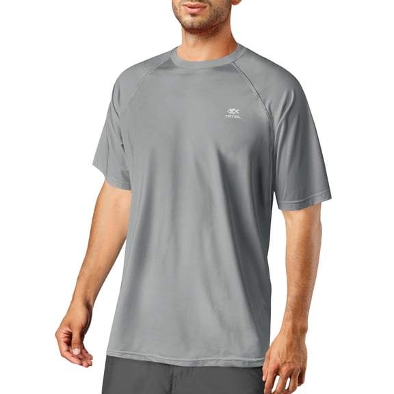 TRYSIL Men's Short Sleeve UPF 50+ T-Shirt Quick Dry Rash Guard Athletic Running Swim Top Tee Performance Water Shirts