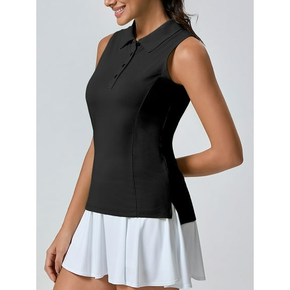 TRYSIL Women's Sleeveless Golf Polo Tennis Shirts Casual Collared Quick Dry Lightweight Top,Size(XS-2XL)