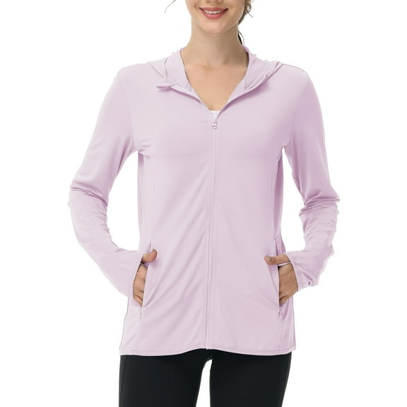TRYSIL Women's UPF 50 Sun Protection Hoodie Jackets Athletic Lightweight Full-Zip Long Sleeve Outdoor