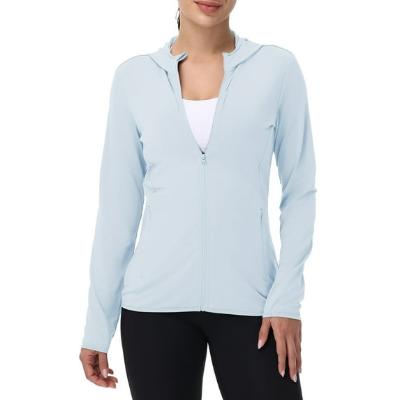 TRYSIL Women's UPF 50+ Sun Protection Hoodie Jackets Athletic Lightweight Full-Zip Long Sleeve Outdoor