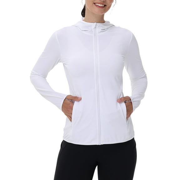TRYSIL Women's UPF 50  Sun Protection Hoodie Jackets Athletic Lightweight Full-Zip Long Sleeve Outdoor