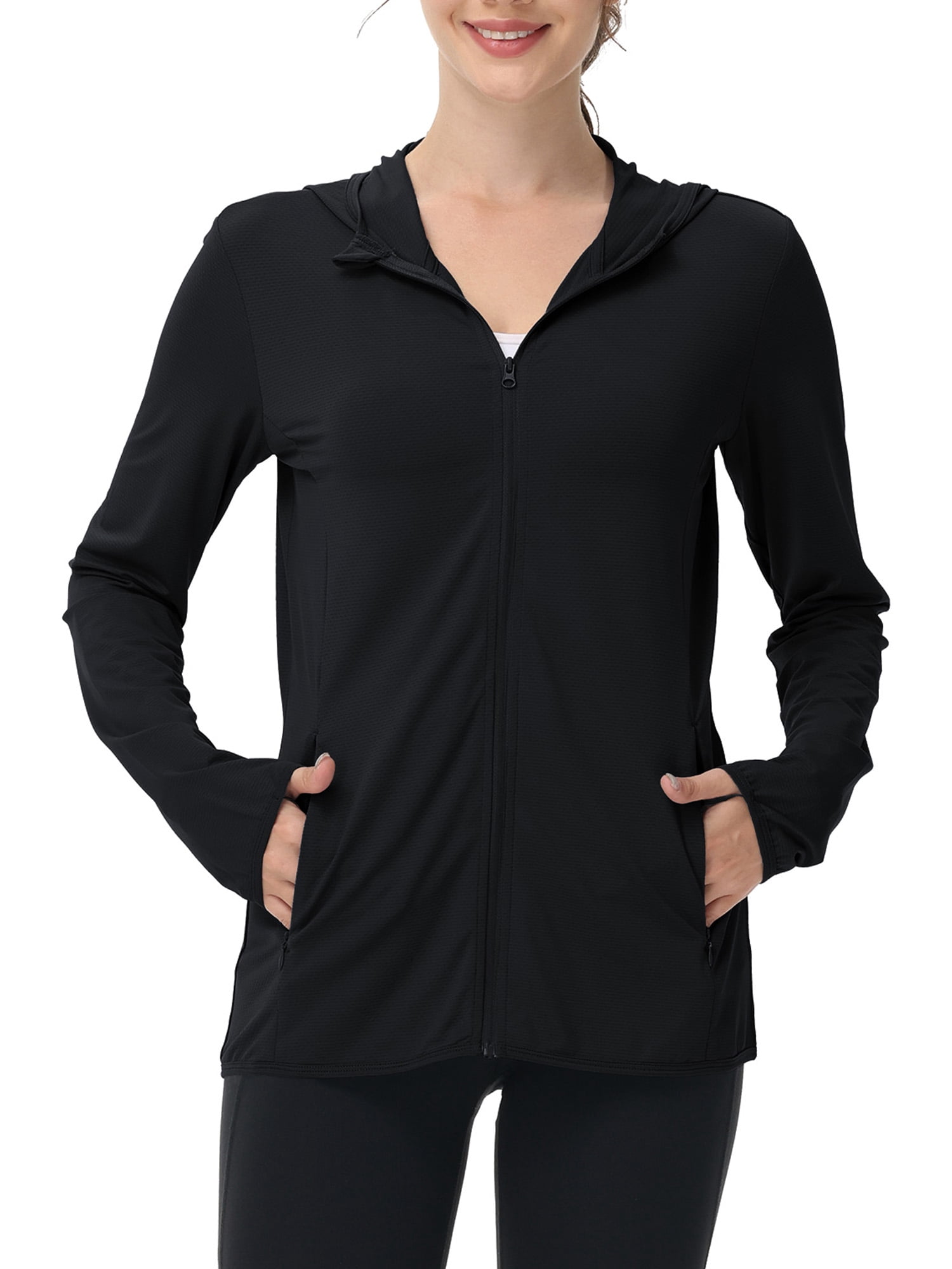 Women's Hoodie Jackets Athletic Lightweight Full-Zip Long Sleeve Outdoor Shirts,Size(XS-4XL)